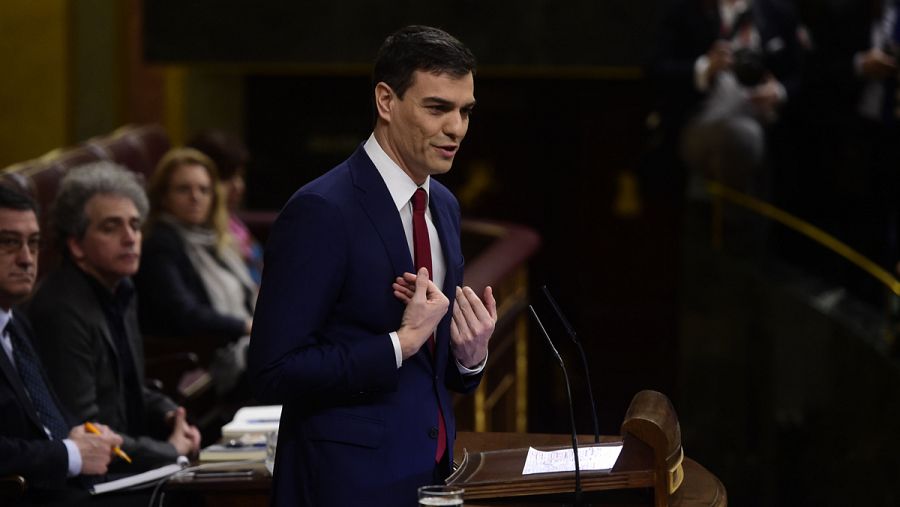 Pedro Sánchez, en la réplica al discurso de Mariano Rajoy