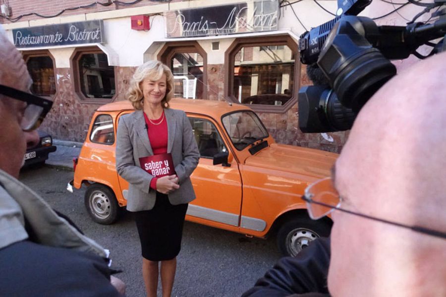 Mercedes grabando para Saber y Ganar