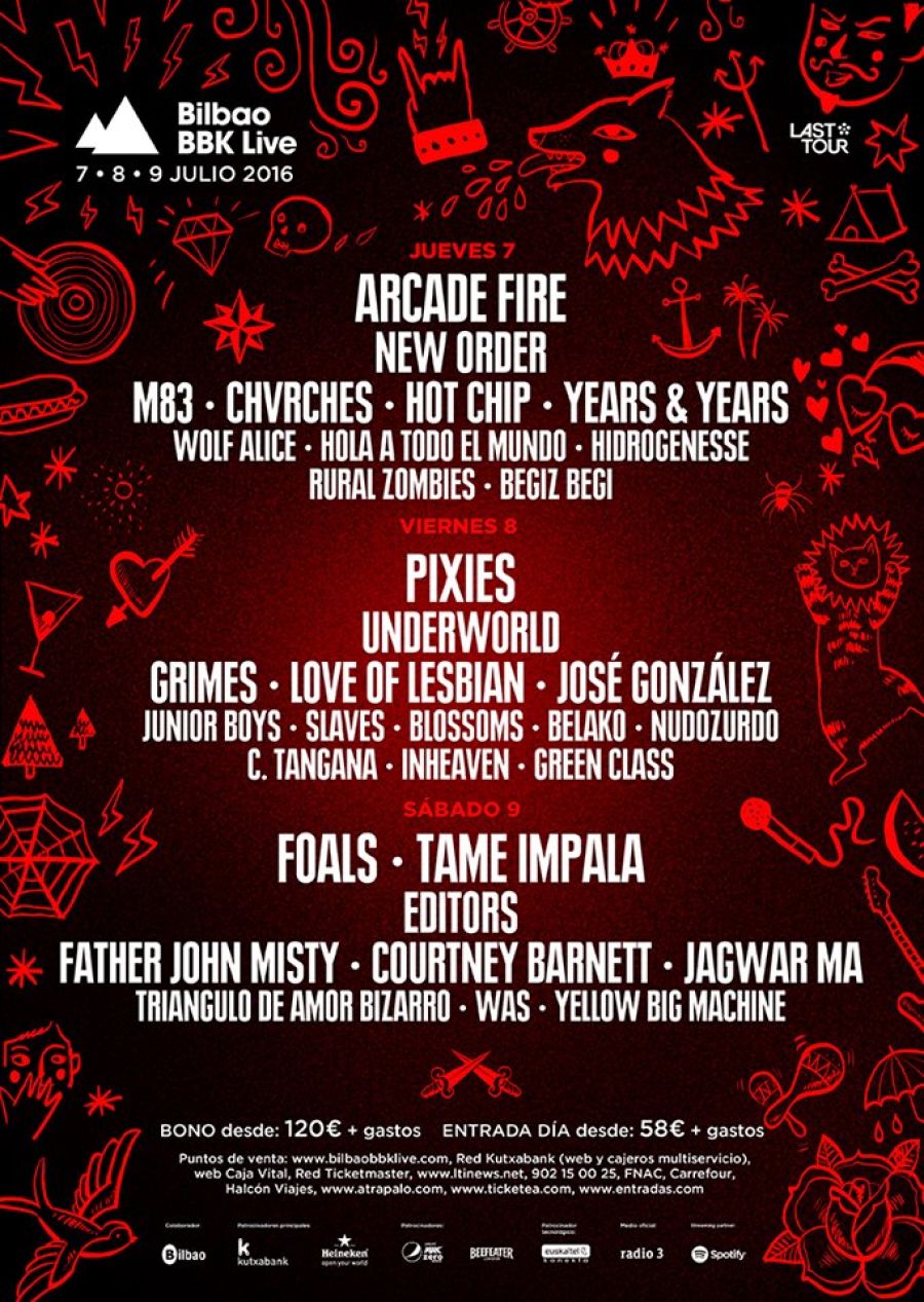 Así queda la distribución por días del BBK Live 2016