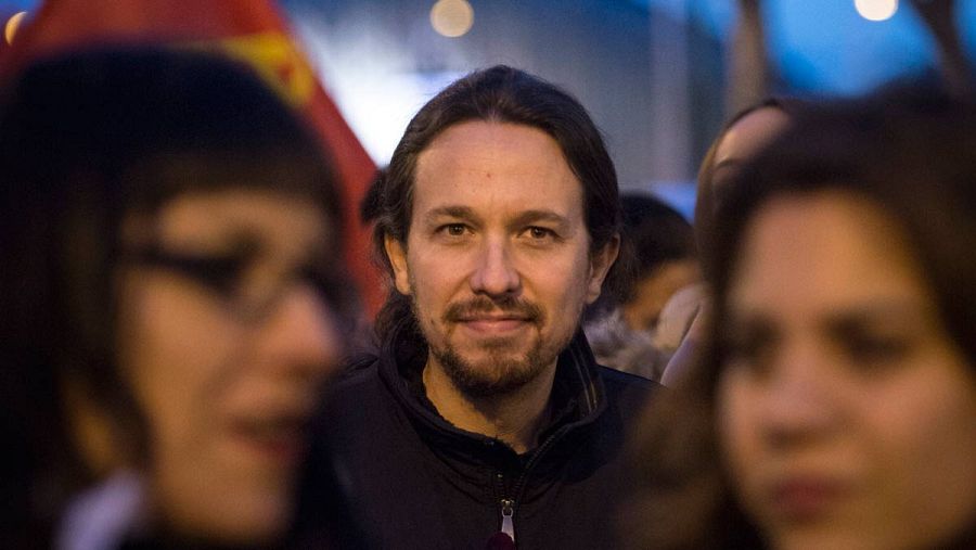Pablo Iglesias, en la manifestación por el Día de la Mujer.