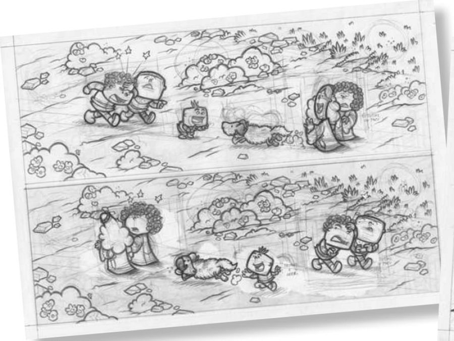 Boceto de una página de 'Los Amanticos'