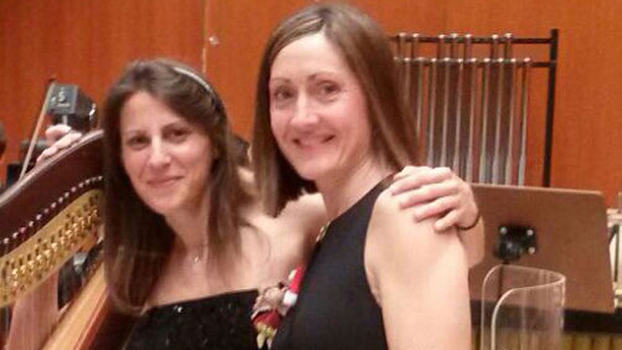 La arpista María Jesús Ávila y la flautista Mónica Raga