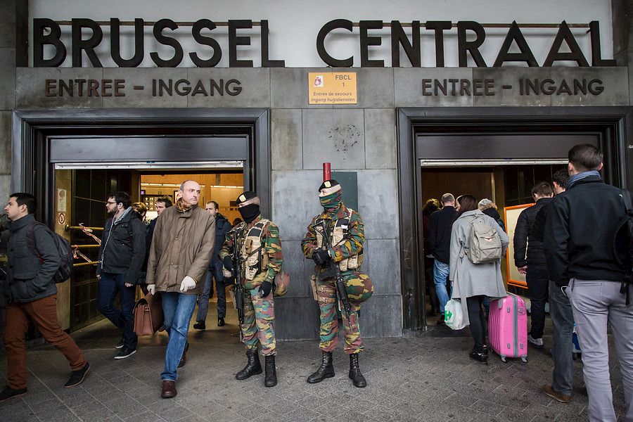 Vigilancia policial en Bruselas