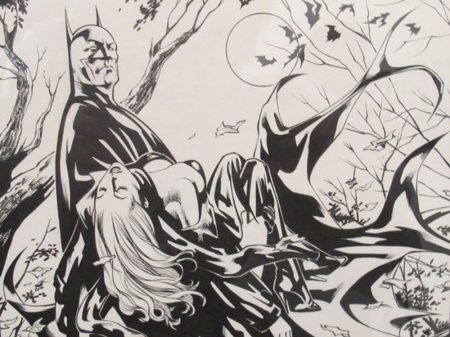 Uno de los originales de Batman que pueden verse en la exposición