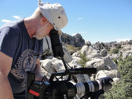 Momento del rodaje, en la sierra de El Torcal