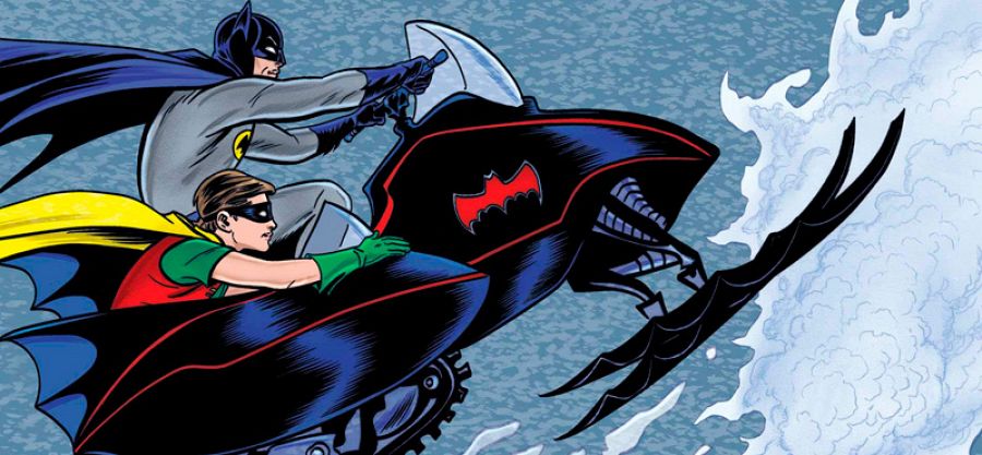 Batman y Robin en la Bat-moto