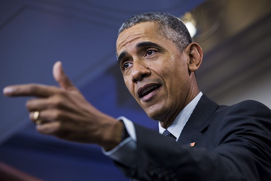 El presidente de EE.UU., Barack Obama, durante su rueda de prensa en la Casa Blanca