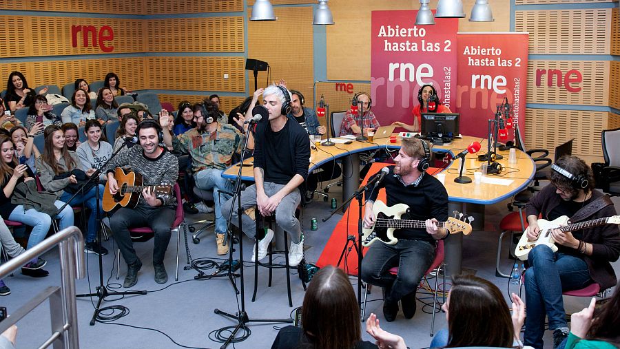 Un momento del acústico, en la Casa de la Radio