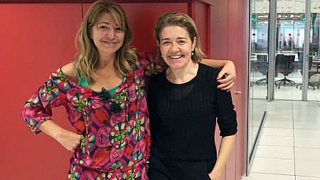 Inés París y María Pujalte, antes de la entrevista en 'Las mañanas de RNE¡