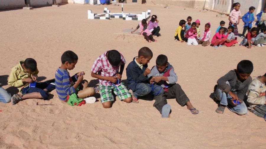 Niños, en uno de los campamentos del Sáhara