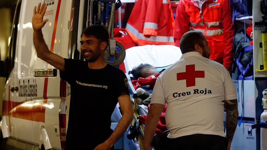 Osman, el niño refugiado afgano con parálisis cerebral a su llegada a España el 11 de mayo de 2016