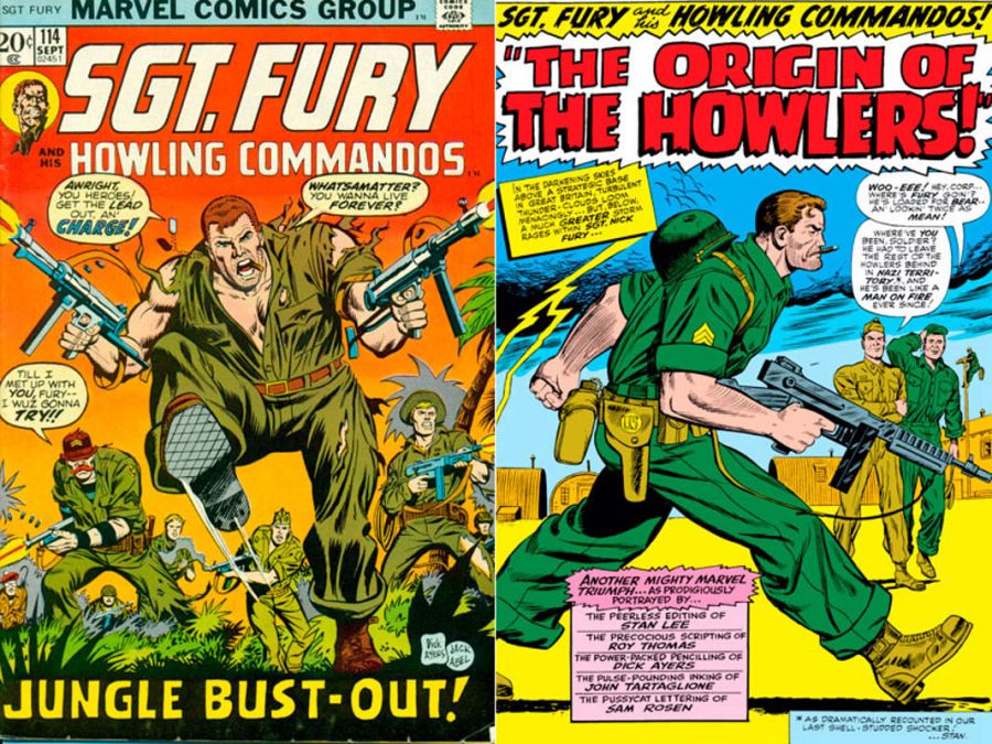 Portada y página de 'Sargento Furia y sus comandos aulladores'