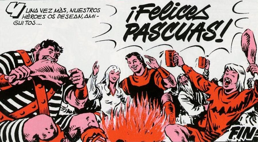 Típica viñeta de Pascuas de 'El Capitán Trueno'