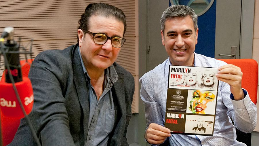 José Parra-Moreno, con Arturo Martín, en los estudios de Rne Madrid
