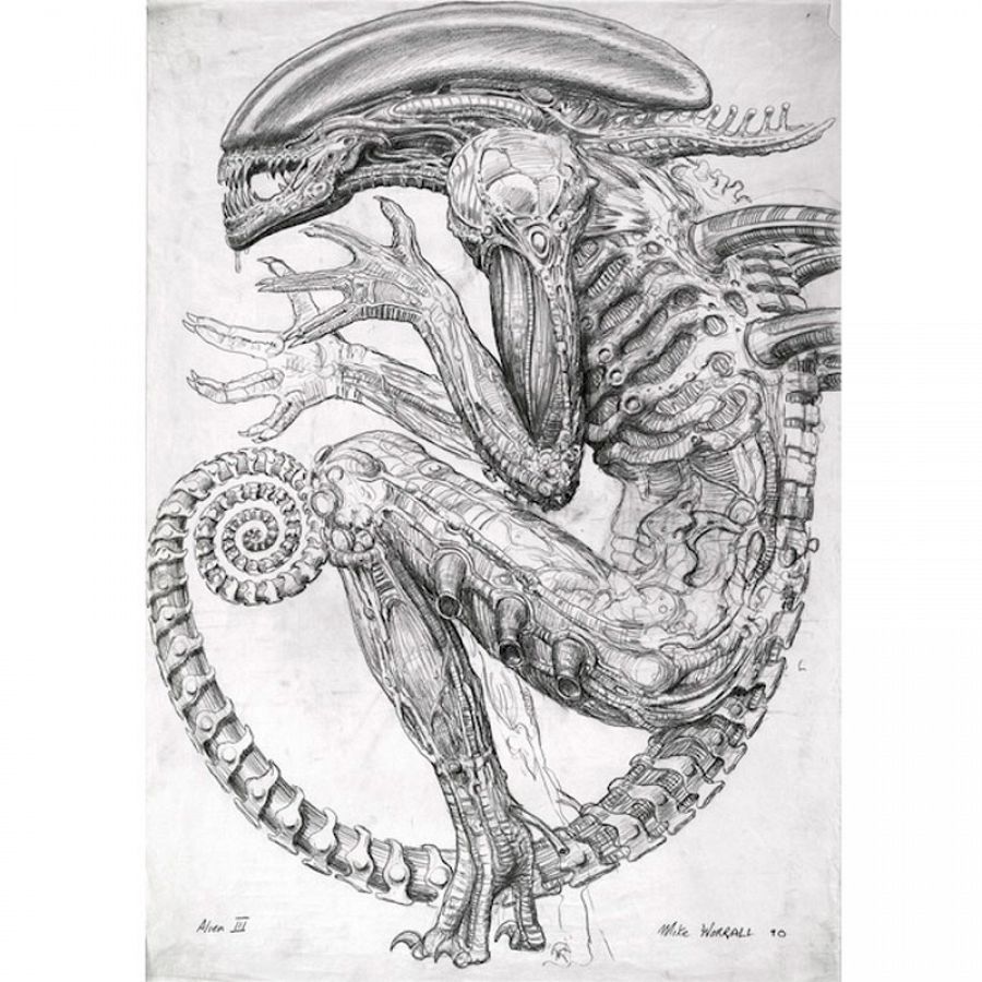 Boceto de Mike Worrall para 'Alien 3' (Alien TM & © Twentieth Century Fox Film Corporation)