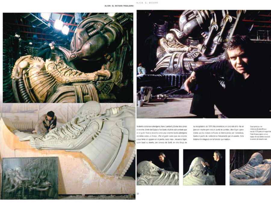 H.R.Giger trabajando en los decorados de 'Alien' (Alien TM & © Twentieth Century Fox Film Corporation)
