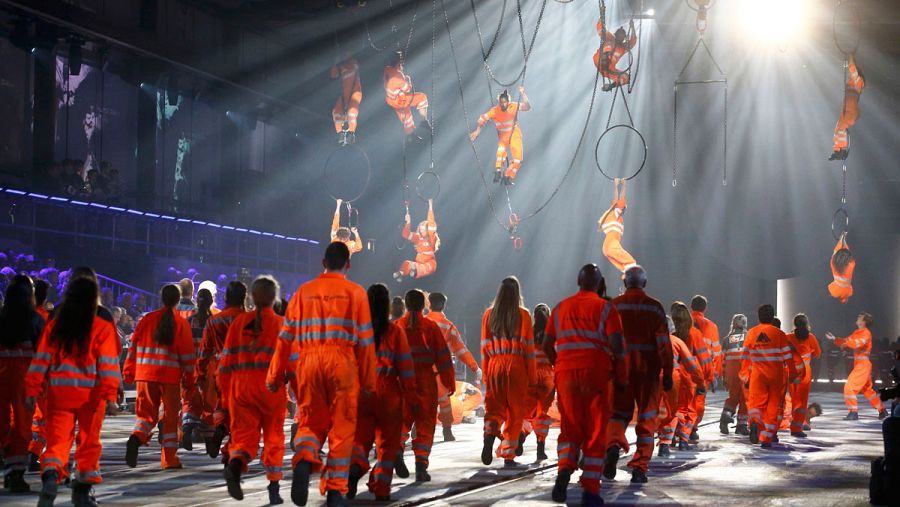 Un momento del acto de inaguración del túnel de San Gotardo