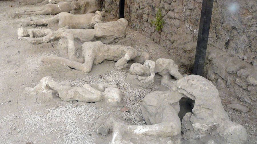 Restos humanos en Pompeya