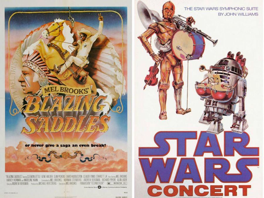 Dos de los primeros carteles de John Alvin: 'Sillas de montar calientes' y 'Star Wars Concert'
