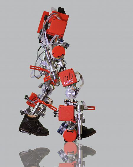 Unos pequeños motores, cinco por pierna, imitan el funcionamiento del músculo humano.