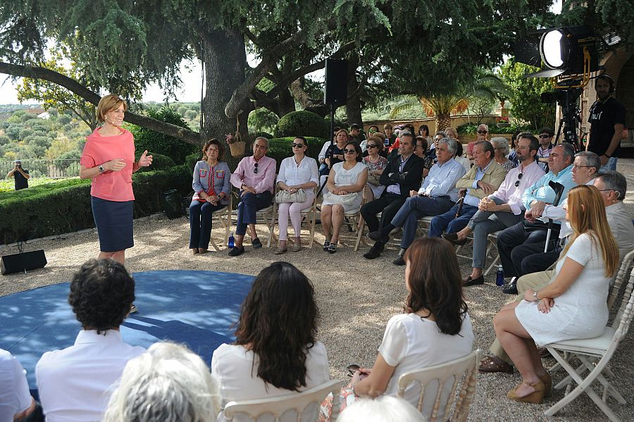 María Dolores de Cospedal, en un acto público sobre pensiones en Toledo