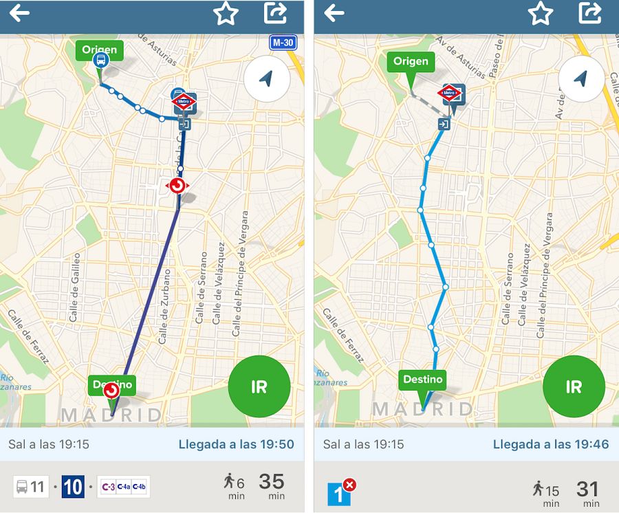 Alternativas de transporte a Tetuán