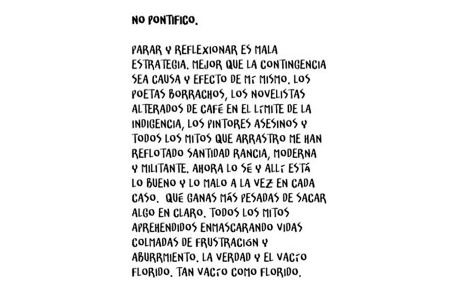 Uno de los poemas incluídos en 'MIster 4'