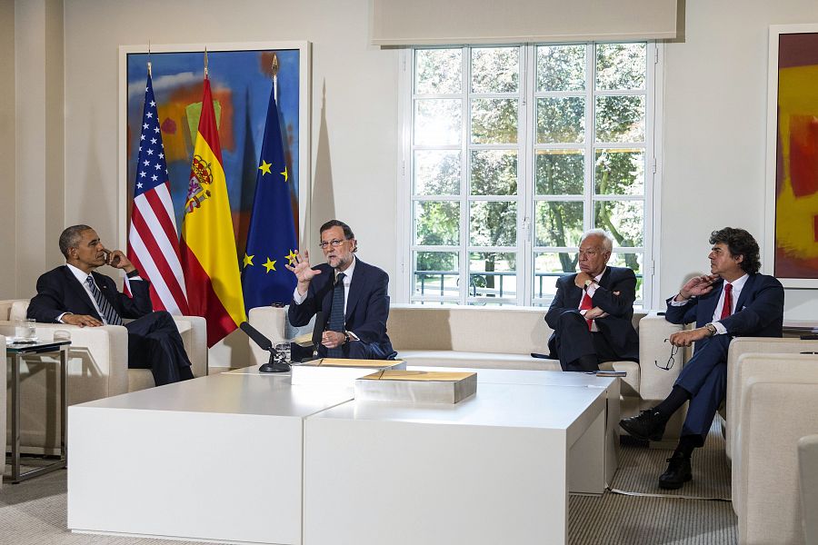 Rajoy recibe a Obama en Moncloa