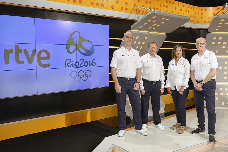 Alejandro Vega, director  RTVE Digital; Eladio Jareo, director TVE; Yolanda García, directora Deportes-TVE; José López-Terradas, director Deportes RNE