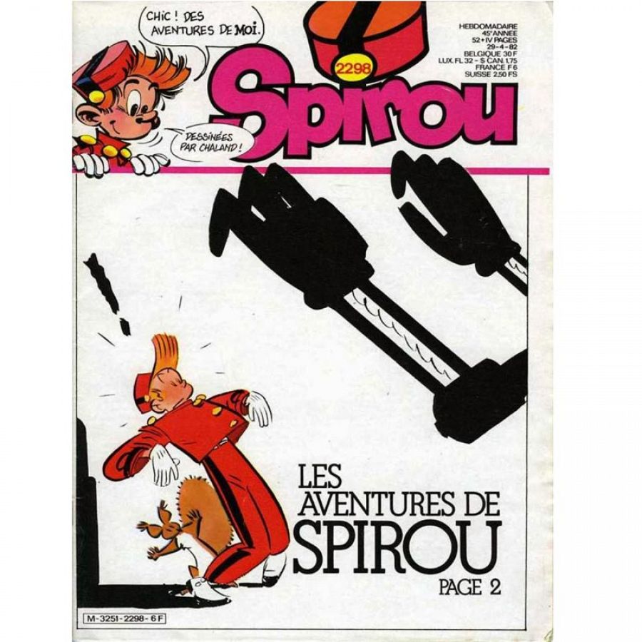 Nº 2298 de la revista Spirou con el Spirou de Yves Chaland en la portada