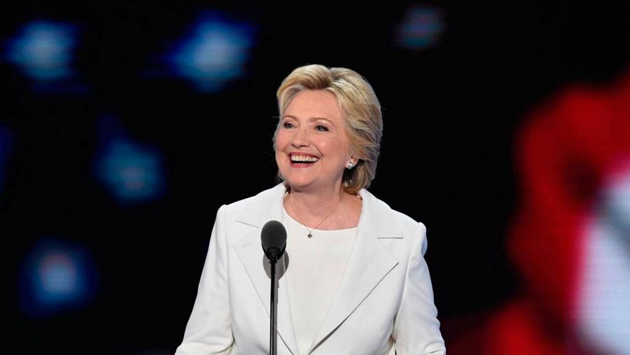 Hillary Clinton, durante su discurso de aceptación