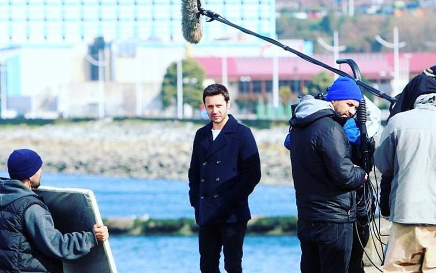 Benjamín Vicuña en un momento del rodaje de la película