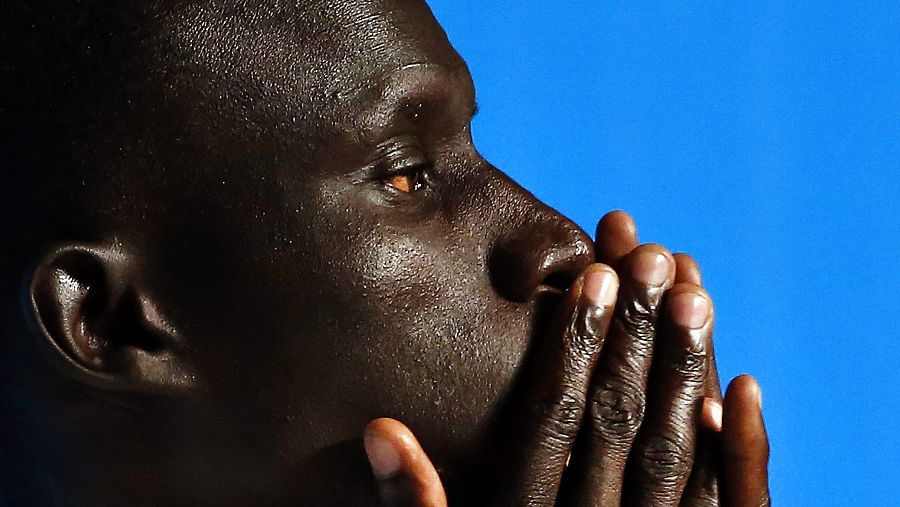 James Chiengjiek, de Sudán del Sur, miembro del equipo olímpico de refugiados.