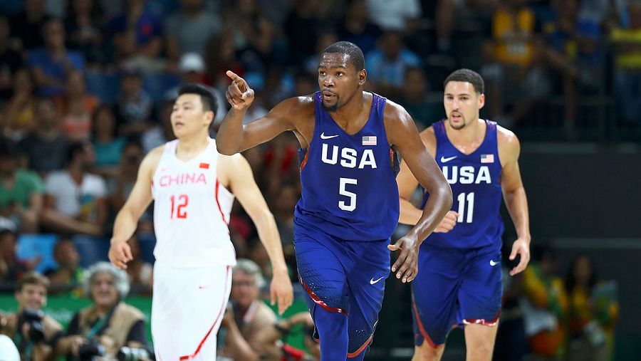 El jugador de la selección de baloncesto de EE.UU. Kevin Durant, durante el partido ante China en Río 2016. REUTERS/Lucy Nicholson