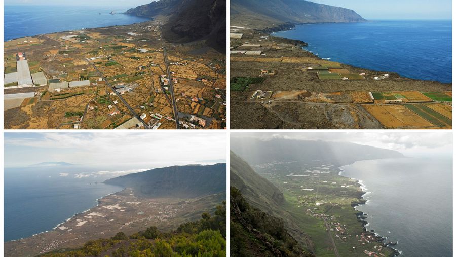 Panorámicas del valle de El Golfo en la isla de El Hierro