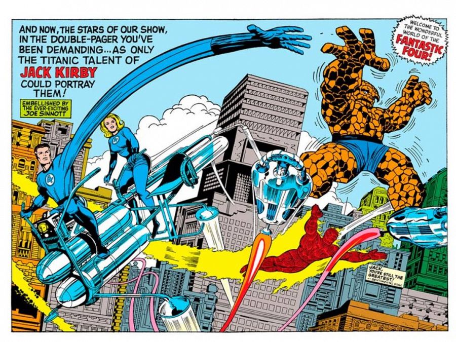 Ilustración de Jack Kirby apra un anual del cuarteto