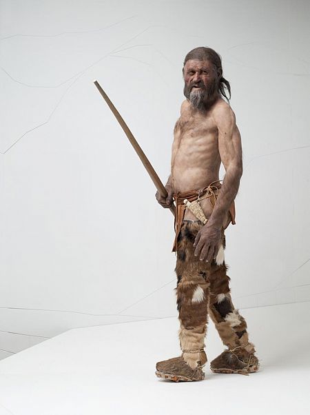 Representación de Ötzi, el 'hombre de hielo'.