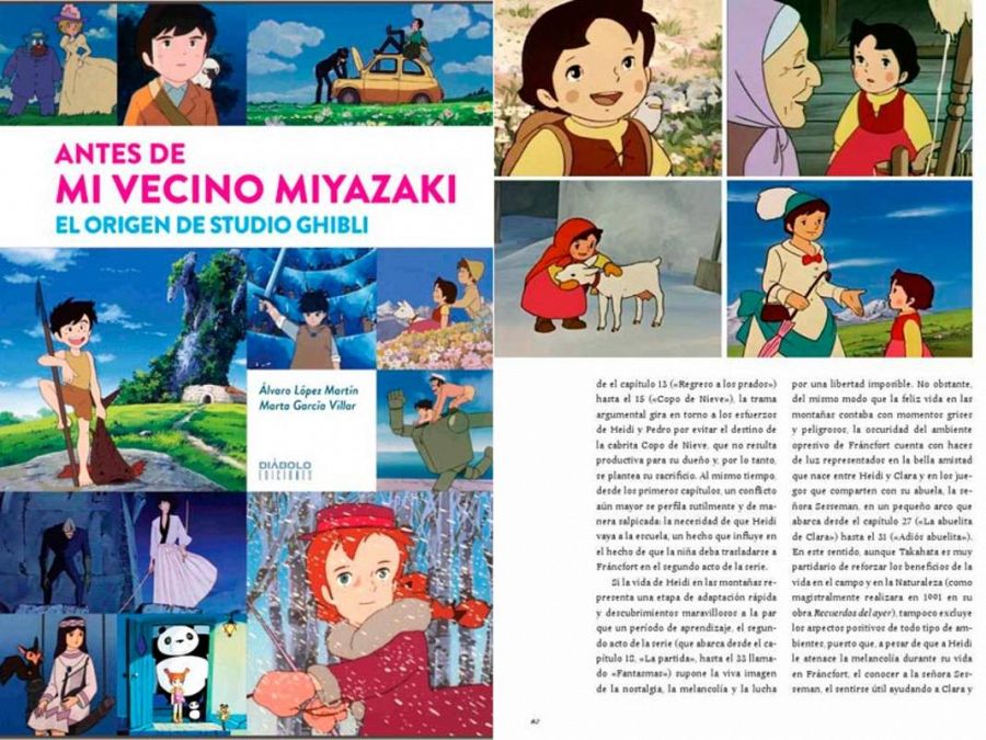 Portada y página del libro 'Antes de Mi vecino Miyazaki: El origen de Studio Ghibli'