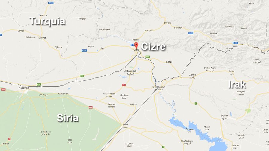 La localidad turca de Cizre, próxima a las fronteras con Irak y Siria