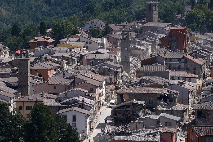 Vista de Amatrice tras la devastación/AFP