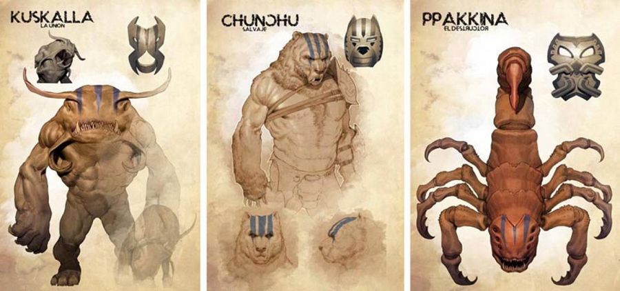 Las máscaras y el animal en el que el protagonista puede convertirse con cada una de ellas