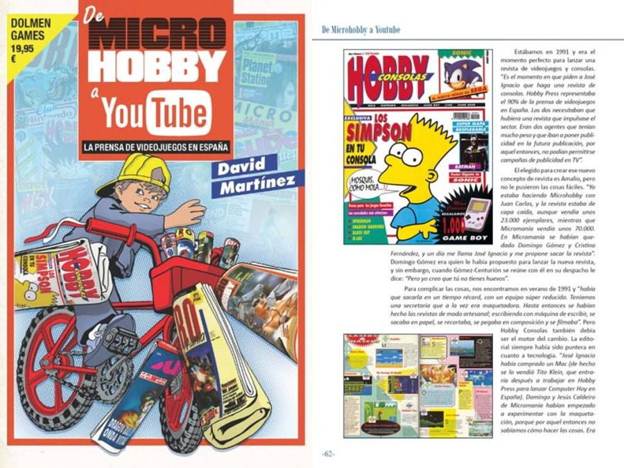 Portada y página de 'De Micro Hobby a Youtube'