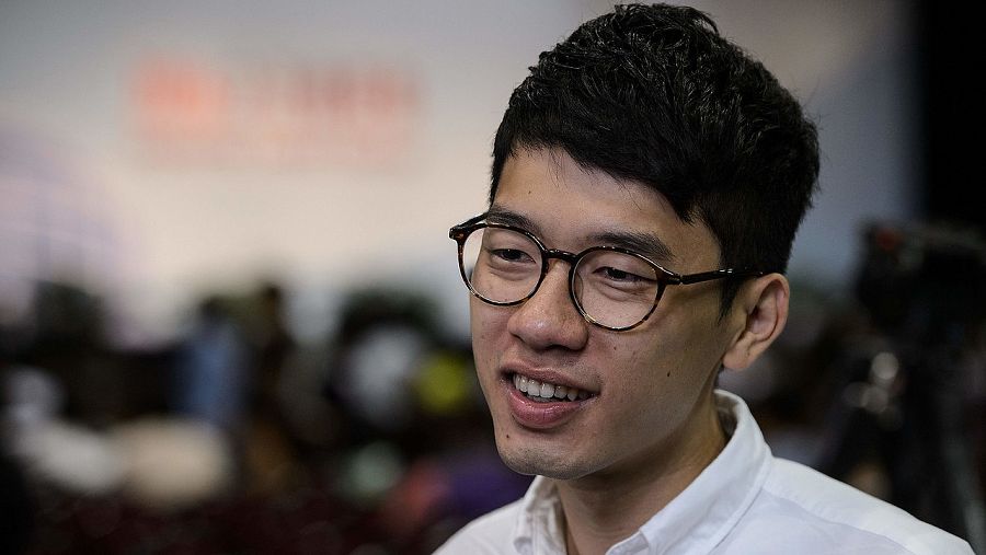 Nathan Law, de 23 años, candidato del partido político Demosisto y activista de la 