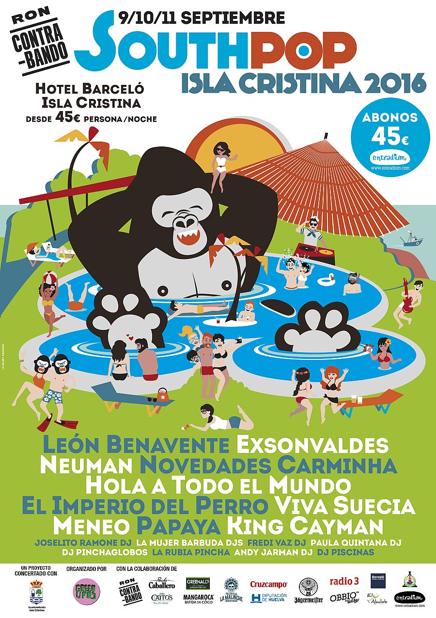 Cartel del festival South Pop Isla Cristina 2016