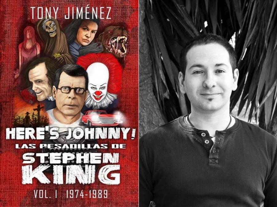 Portada de 'Here's Johnny! Las pesadillas de Stephen King' y su autor, Tony Jiménez