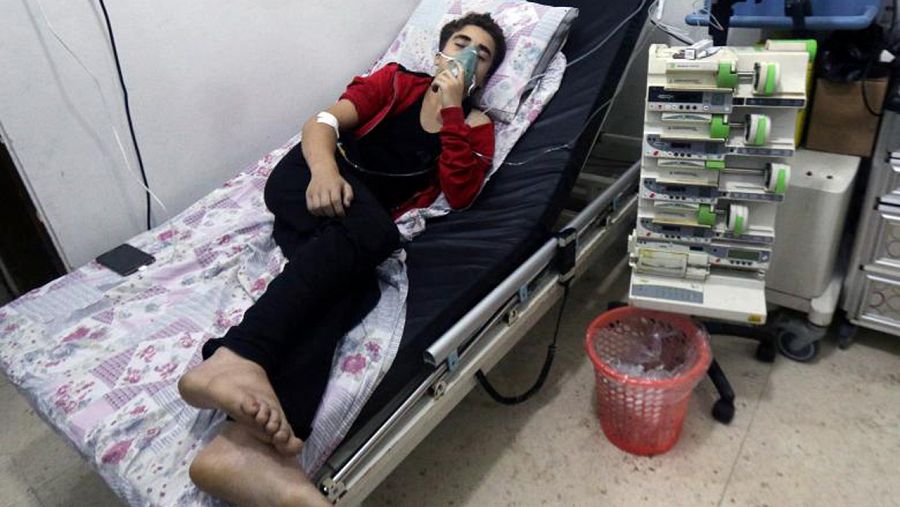 Foto de archivo de un afectado por un ataque químico en Alepo el 11 de agosto