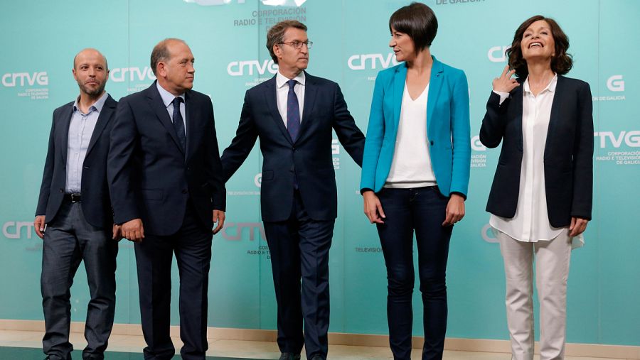 Los candidatos a presidir la Xunta de Galicia, antes del debate en la TVG