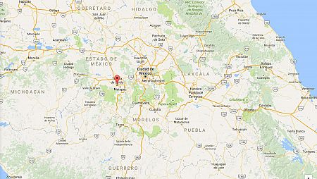Mapa con la localidad mexicana de Toluca donde ha sido hallado el cuerpo de una española secuestrada marcada en rojo