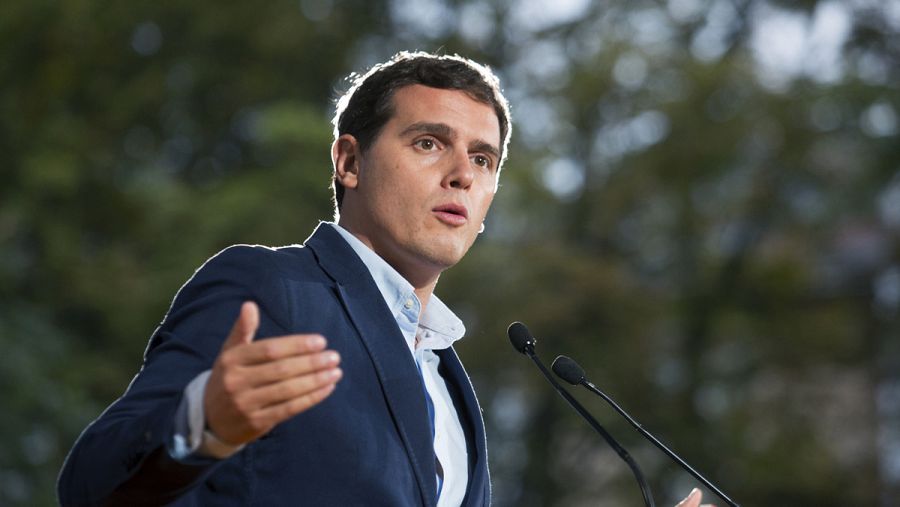 El líder de Ciudadanos, Albert Rivera, en el cierre de campaña electoral vasca de su formación