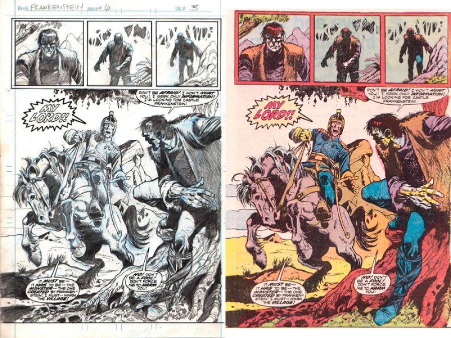 Página de Mike Ploog a lápiz y terminada